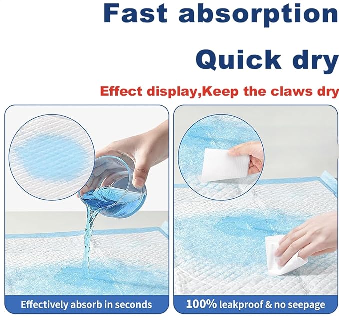 Dog Pee Pads , Ultra Absorbent 6-Layer Puppy Training Pads, Bed Pads, Changing Pads M-L– XL Leak-Proof, Quick Dry, Odor Control, Disposable, Incontinence Pads (XL, 20, Count)