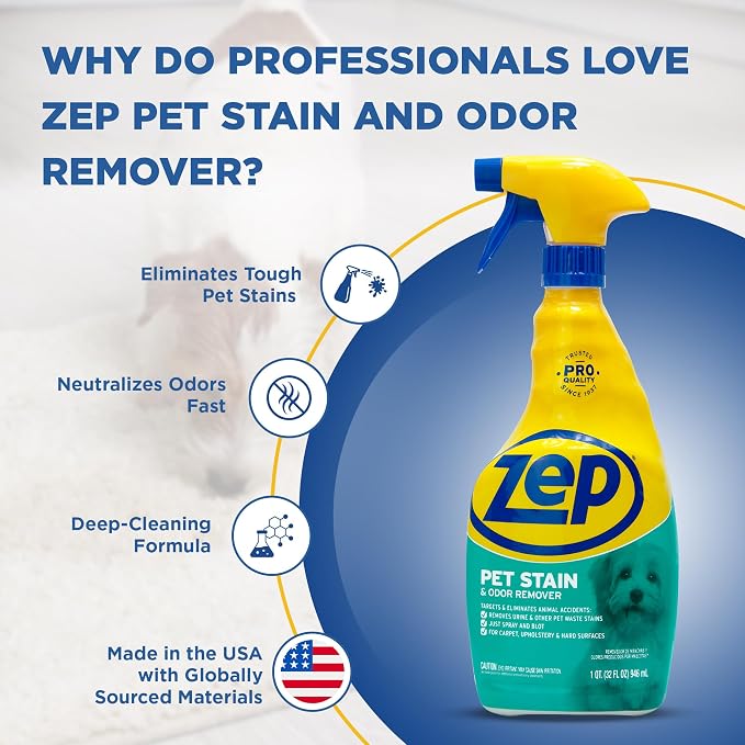 Zep Pet Stain and Odor Remover - 32 oz (Cases of 4)