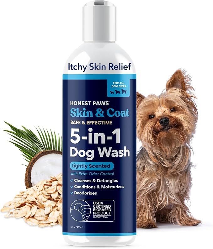 Dog Shampoo and Conditioner, Odor Control, Itchy Skin, Sensitive Skin | Itchy Skin Relief, Oatmeal Shampoo for Dogs, Anti-Itch for Allergies and Itching, Moisturizing Dry Skin, Natural