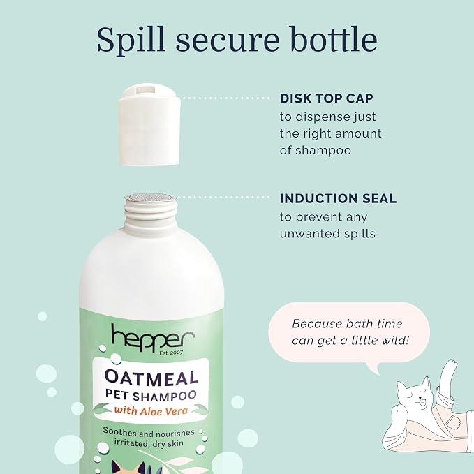 Hepper Oatmeal Shampoo for Dogs & Cats - Sensitive Skin - 16oz