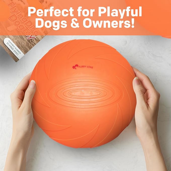 Flippy Flopper Dog Frisbee – Durable Dog Toy for Outdoor Fetch – Floating Frisbee for Dogs with Soft Rubber Edges – Comfortable on Teeth and Gums – Suitable for Water and Backyard Play