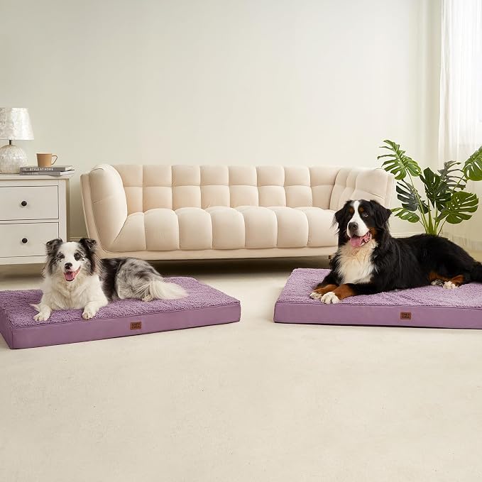 EHEYCIGA Orthopedic Dog Bed Extra Large with Removable Washable Cover, 50IN | Egg Crate Foam Support, Durable Oxford fabric, Non-Slip Bottom, Machine Washable, Soft Waterproof Plush Pet Bed Mat For Crate