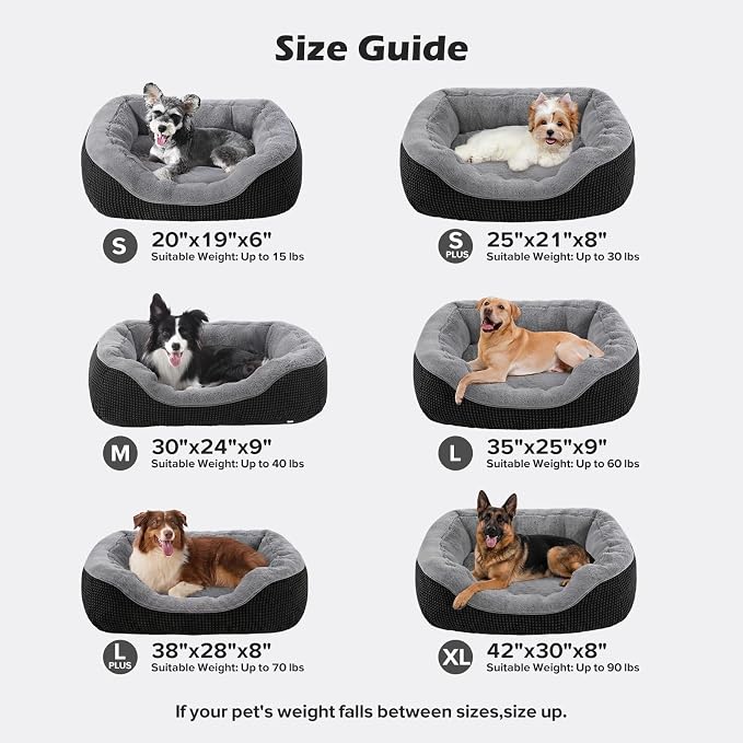 INVENHO XL Dog Beds Large Sized Dog, Washable Orthopedic Warming Soft Sleeping Durable with Anti-Slip Bottom