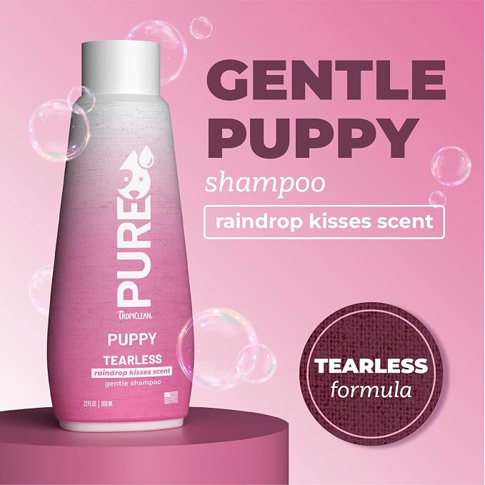 TropiClean Pure Tearless Puppy Shampoo, Raindrop Kisses Scent, 22oz