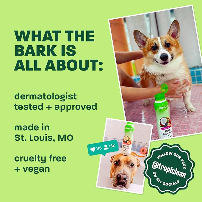TropiClean Oatmeal Dog Shampoo, Medicated Itchy Skin Relief, 2.5 Gallon | Professional Soothing Medicated Formula | Itchy Skin Relief | Puppy Safe | Made in USA