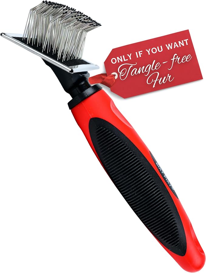 Tiny Slicker Brush for Dogs - Protected Pins for Extra Comfort - 1 inch Pins for Easy Detangling for Long Hair Dog, Cats, Doodle, Goldendoodle