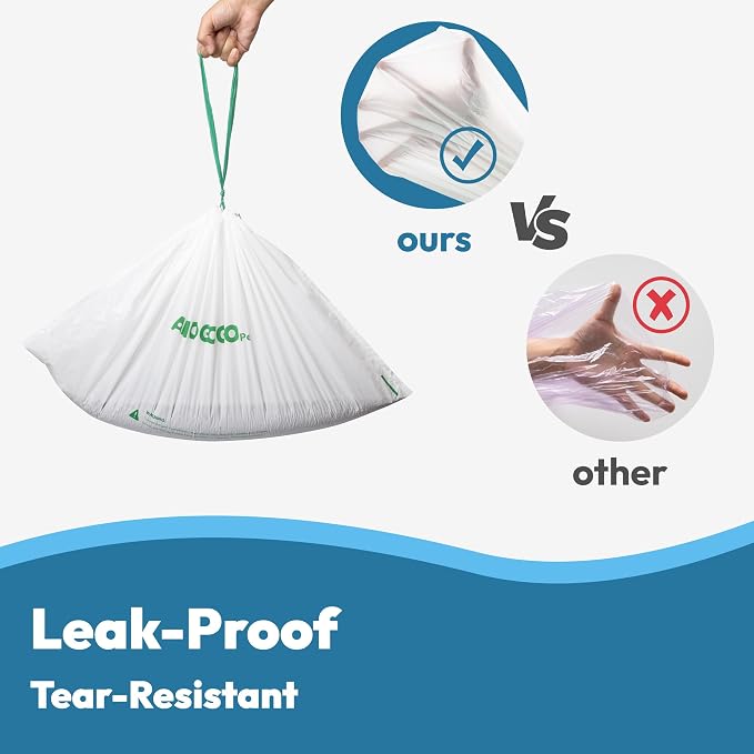 50 Pack Litter Box Liners, Compatible with PetSafe ScoopFree OpenSky Automatic Litter Box, Large Capacity Waste Bin Liners, Heavy Duty, Thick Drawstring Refill Bags, 25.39" x 12.6"