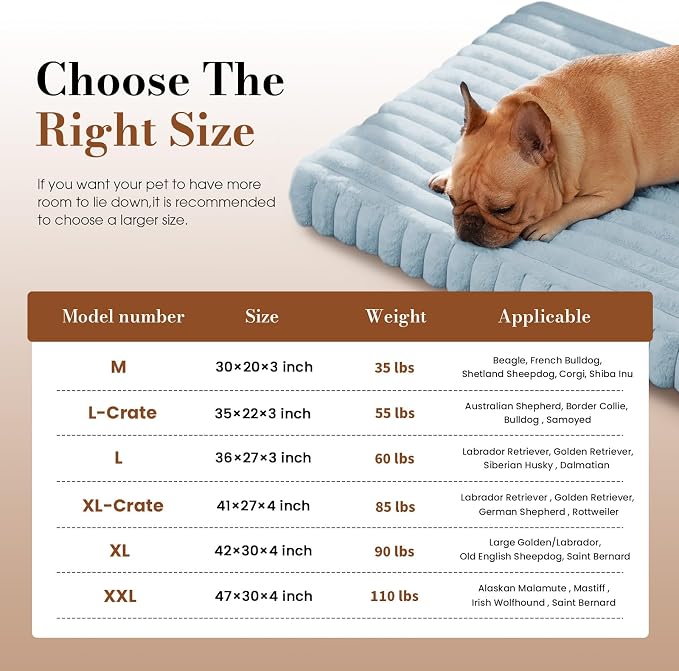 Orthopedic Dog Bed Medium Size Dog, Pet Beds with Waterproof Lining, Soft Short Plush Surface & Egg Crate Foam, Machine Washable Pet Mat with Removable Cover & Anti Slip Bottom