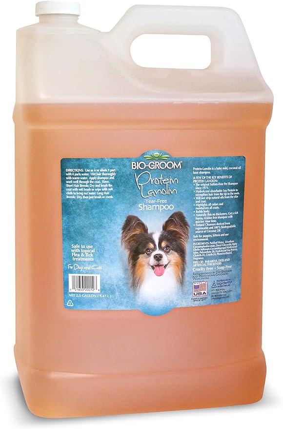 Bio-Groom Protein Lanolin Dog Shampoo - Tear-Free Pet Shampoo, Dog Bathing Supplies, Puppy Wash, Cat Grooming Supplies, Cruelty-Free, Made in USA, Tearless Product - 2.5 Gallons | Dog Bathing Supplies, Puppy Wash, Cat Grooming Supplies, Cruelty-Free, M...