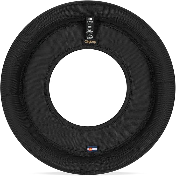 OllyDog Mini Super Flyer, Dog Flying Disc – Floating Fetch Toy, Soft on Teeth, Eco-Friendly Recycled Material, Lightweight, for Small & Medium Dogs (Raven, 9")