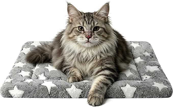 Dog Bed Mat - Soft and Comfortable Dog Kennel Cat Bed, Washable Dog Bed or Cat Bed, Suitable for Dog Crate Ped, Cat Cage BedGray, 18" L x 14" W x 1.5" Th