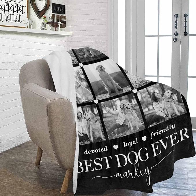 Artsadd Pet Memorial Gifts for Dogs Cats-Personalized Memorial Blanket with Photos and Name-in Loving Memory Gifts for Loved Ones Lost-Custom Remembrance Gifts Blankets for Pets Lover