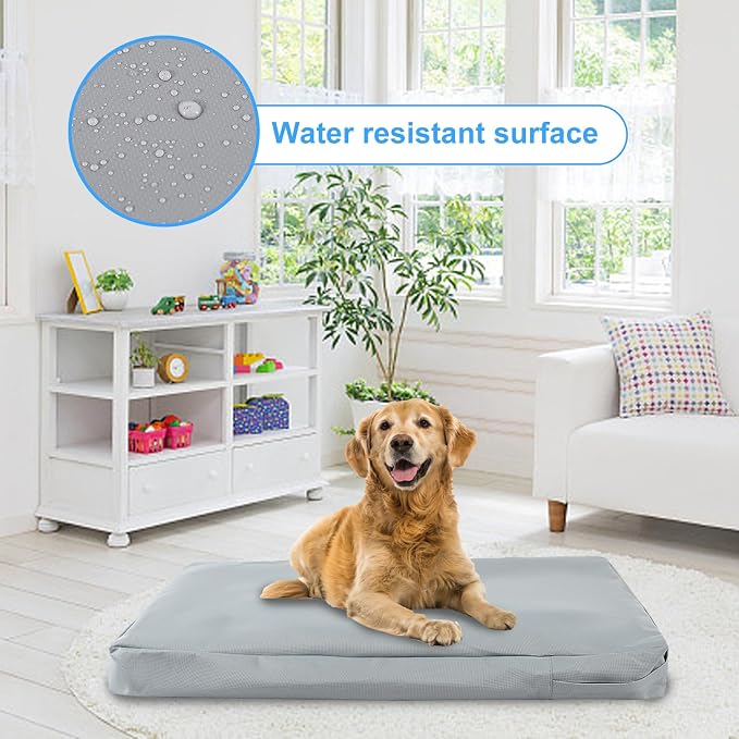 Waterproof Dog Bed Cover Replacement for 36 Inch Wire Crates, Heavy Duty Oxford Fabric Pet Bed Sleeve with Zipper, Washable & Durable Mattress Protector for Puppy, 34" L x 22" W x 3.5" H (Cover Only)