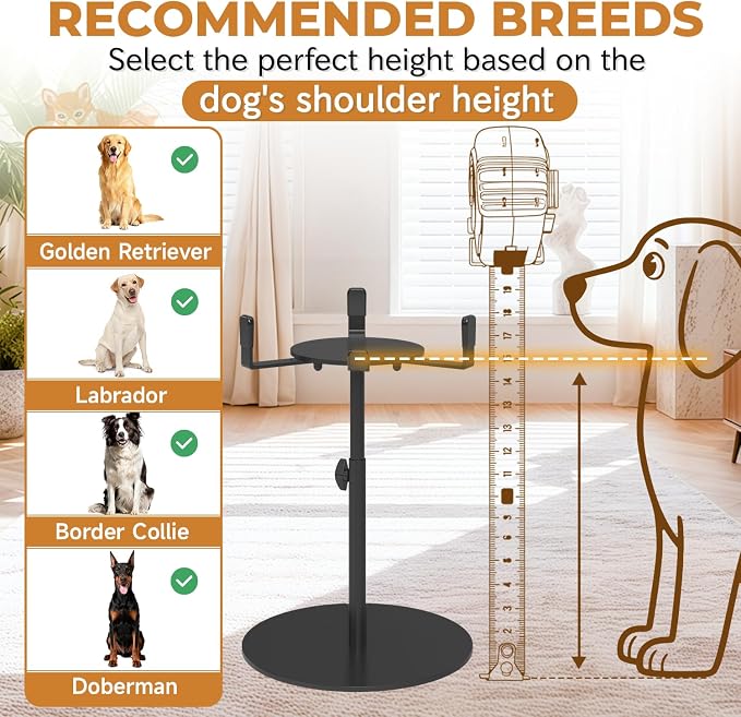 2 Pack Elevated Dog Bowl Stand, Adjustable Height 8-16in, Width 6-10in | Extra-Stable Tall Single Lifted Food Holder for Large Medium Size Breeds, Metal Non-Slip Raised Dish Riser Pet Water Feeder