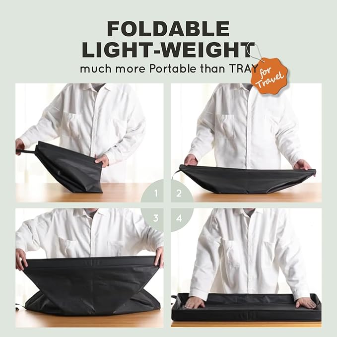 HQ4US 4LEGS Large Portable Dog Pee Pads Holder for Travel, Puppy Pad Holder Foldable Liner Base 44''x34'' Training Pad Holder with Fixing Clips, Dog Litter Box Waterproof, Easy Clean,Indoor Dog Potty