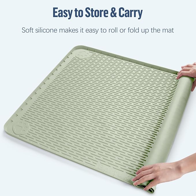 Pee Pad Holder for Dogs 40''x40'' Silicone Puppy Pee Pad Tray, Green | Extra Large Dog Potty Tray Leak-Proof, High Edge, No Spill Training Pads for Floor Protection, No Pee Pads
