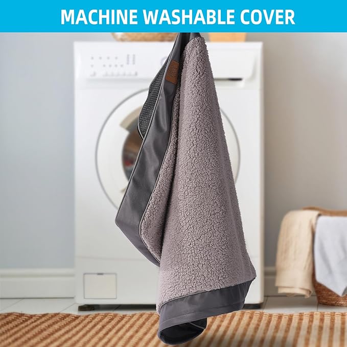Sunheir Extra Large Orthopedic Dog Bed, Jumbo Waterproof Pet Bed Mat, Grey | Removable Machine Washable Cover, Thick Egg Crate Foam Support, Easy-Clean, Anti-Slip Bottom, Soft Dog Crate Bed 47.5"X29"X4"