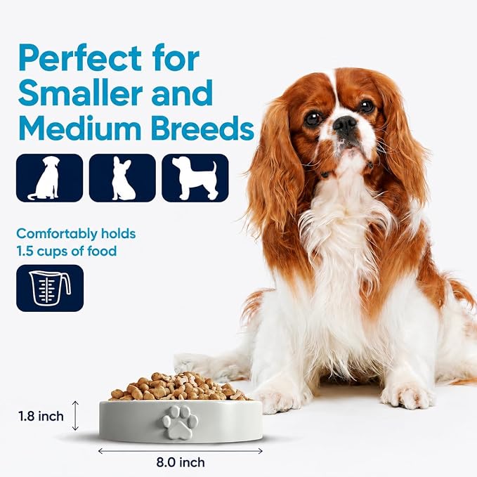 Slow Feeder Dog Bowls – 1.5-Cup Ceramic Dog Bowl Slow Feeder – Microwaveable Dog Slow Feeder for Small and Medium Dogs – Lead and BPA-Free Ceramic Pet Bowl – Pet Feeder for Fast Eaters