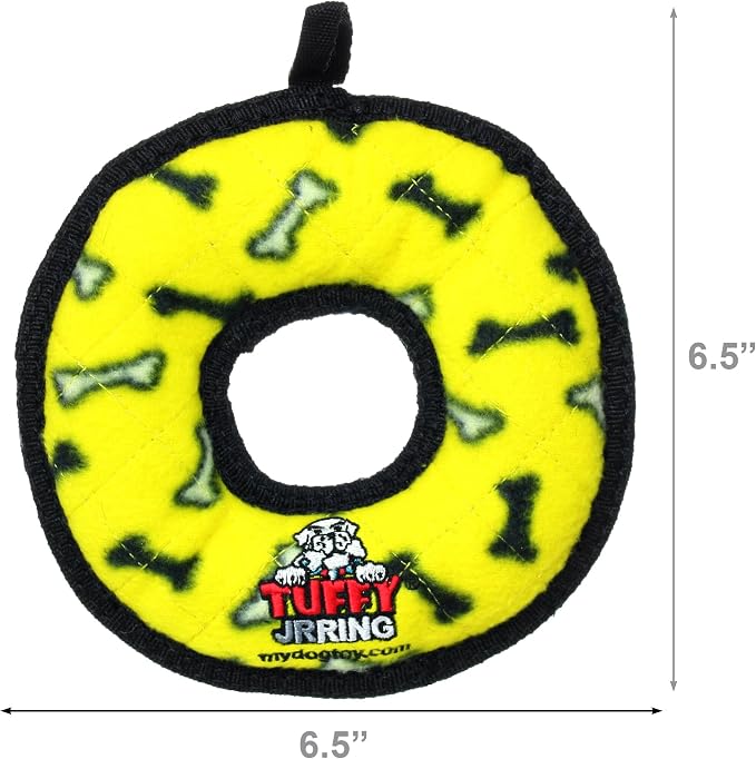 TUFFY® : 2 Pack Ring Dog Toy: Ultra Durable Plush Toy with Multiple Layers & Reinforced Seams, Washable and Floats, Original Construction