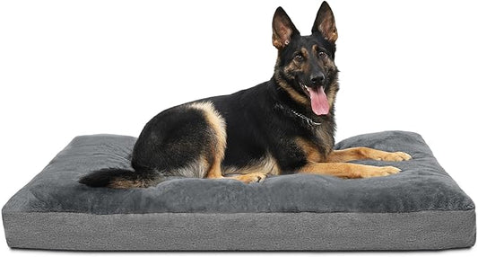 NUPIDA Dog Bed for Crate for Medium Large Sized Dog, Machine Washable Bed Plush Pet Kennel Pad with Non-Slip Bottom, Pet Sleeping Mat, 35x23 Inch, Dark Gray