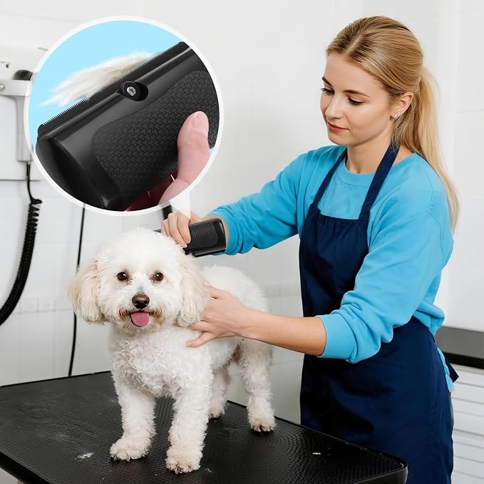 Deshedding Dog Brush, Grooming Deshedding Brush Ergonomic Pet Groomer Tool | For Dogs, Cats, Rabbits, Horses Remove Short and Long Hair