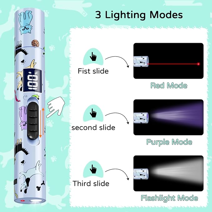 TBTeek Cat Toy, Battery Screen, Cute Fun Creative Body, Rechargeable, 7 Adjustable Patterns, Interactive Kitten Pet Dog Chase Toy for Fun Chase Play Exercise (1pcs)