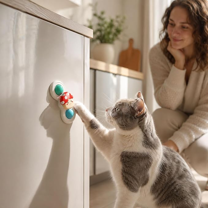 3PCS Suction Cup Cat Toy, Window Perch Companion Interactive Play Toy (White#B)