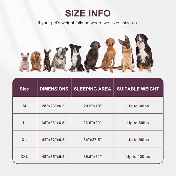 FURTIME Orthopedic Extra Large Dog Bed, Waterproof Dog Beds, 48x35x6.5 Supportive Foam Pet Couch Bed with Removable Washable Cover and Nonskid Bottom