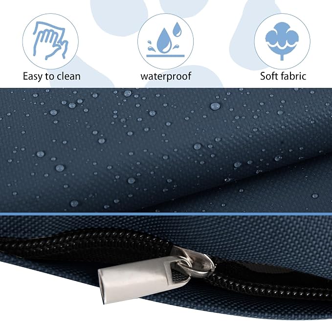 Waterproof Dog Bed Cover Replacement for 48 Inch Wire Crates, Heavy Duty Oxford Fabric Pet Bed Sleeve with Zipper, Washable & Durable Mattress Protector for Puppy, 46" L x 29" W x 4" H (Cover Only)