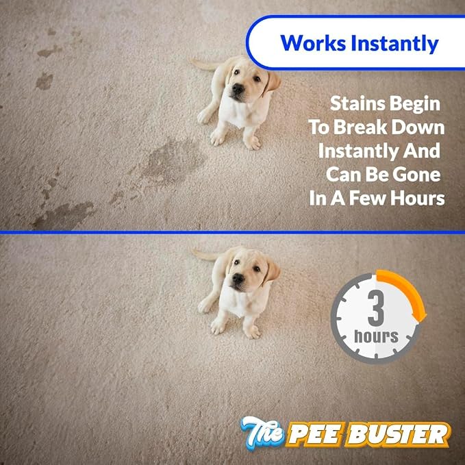 Pet Stain Remover – Refillable Cleaning Bottle with 5 Dissolvable Tablets – Multi-Surface Cleaner for Dog & Cat Urine on Carpet, Tile, Hardwood & Fabric