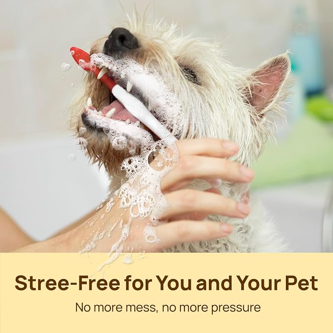 HICC PET Teeth Cleaning Finger Wipes for Dogs & Cats, Daily Oral Care Dental Wipes, Dog Toothbrush Alternative for Teeth & Gum Cleaning, Soft Textured Finger Wipes for Puppies, Adult Dogs & Small Pets