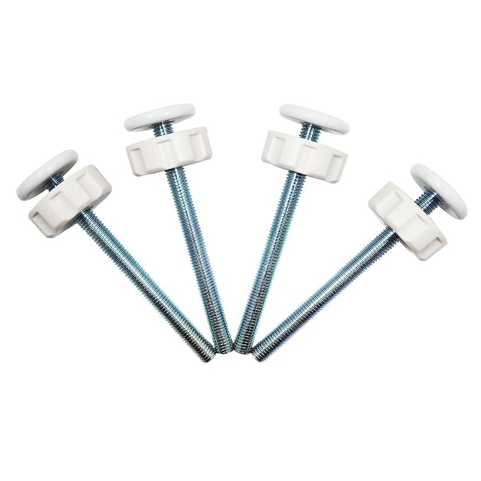 Extra Long M10 (10mm) Spindle Rods for Pressure Mounted Baby and Pet Safety Gates 4 Pack Replacement Set (10mm, White)