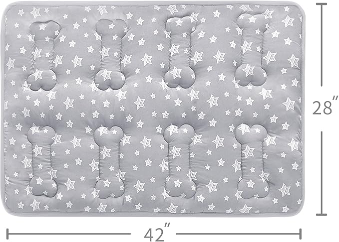 Dog Crate Pad Mat (42" X 28"), Soft Dog Bed Mat with Cute Prints | Personalized Crate Pad, Anti-Slip Bottom, Machine Washable Kennel Pad