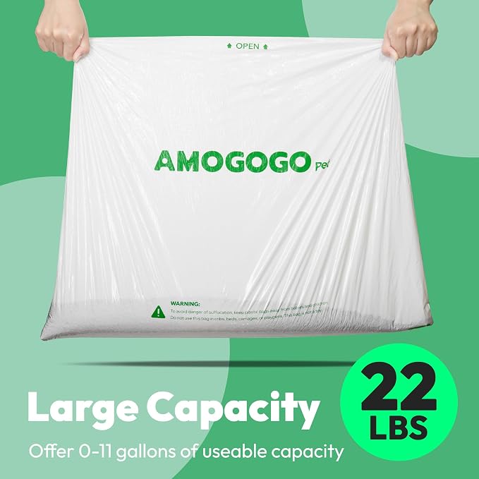 50 Pcs Waste Bags, Compatible with Litter Robot 4/5/3, Heavy Duty Cat Litter Trash Bags, Waterproof, White Replacement Litter Bags, 26.4" x 21.9"