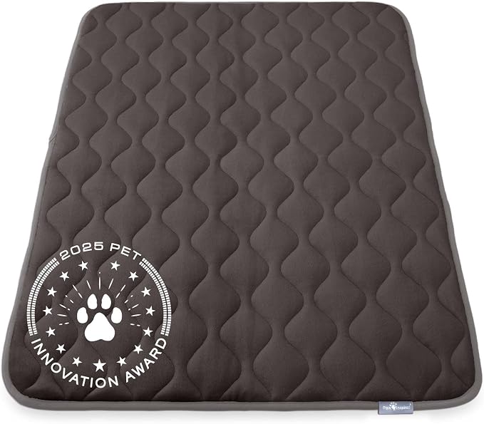 Paw Inspired Washable Padded Crate Mats for Dogs, Gray, 47x29 Inch | Fits 48-inch Kennels, Leakproof, Waterproof Bottom, Plush Dog Pad, Pet Bed