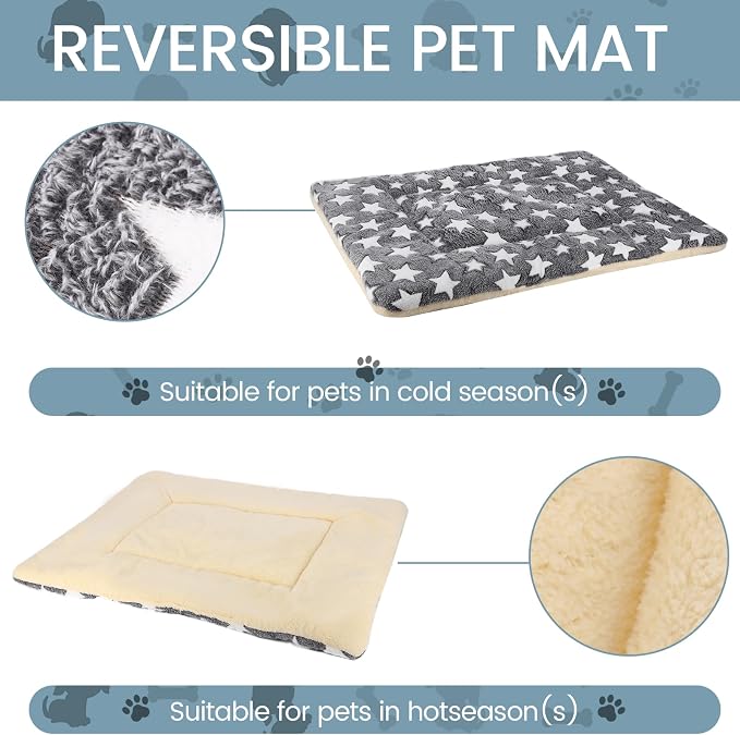 Dog Bed mat Pet mat Dog Box mat Machine Washable Grey (33x23x1.5in)