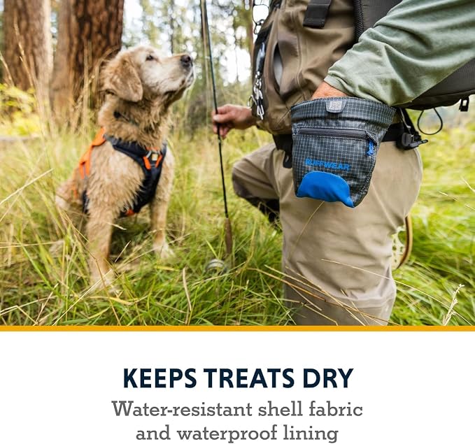 Ruffwear, Treat Trader Dog Treat Pouch, Brown Bear | Hands-Free Waist-Worn, One-Handed Magnetic Closure, Belt or Clip, Waterproof Food-Grade Lining, Zip Pocket, Clicker Loop