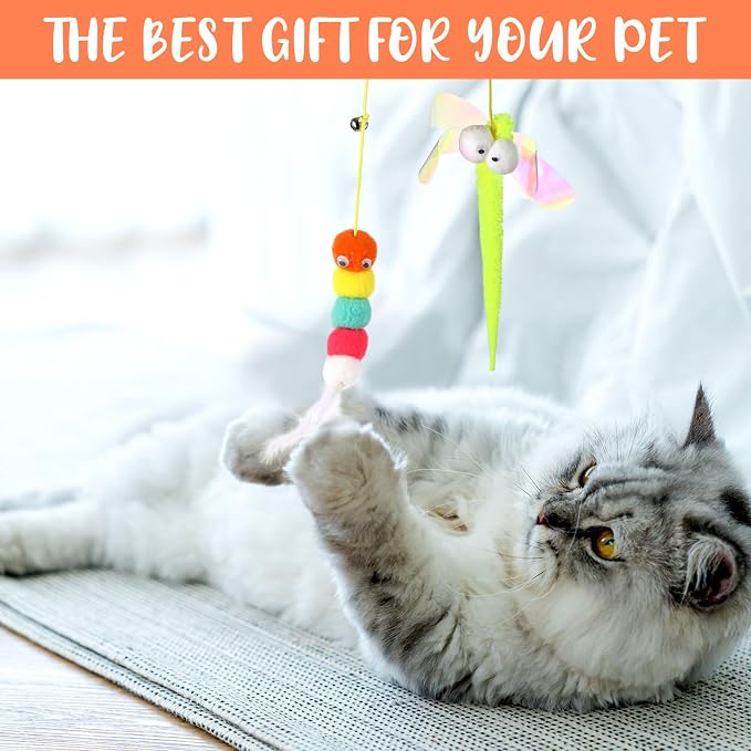 Shappy 150 Pcs Cat Toys for Indoor Cats Bulk, Kitten Toys Pack, Variety Interactive Gift Including Mice Rainbow Balls Spring Crinkle Balls Gift for Kitty Kitten Cat(Funny)