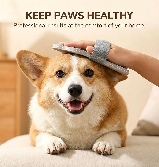 Dog Nail Scratch Board with Hand Strap, Portable Pet Nail File Sandpaper Board, Non-Slip EVA Dog Nail Grinder for Small Medium Large Dogs, Stress-Free Quiet Nail Trimming Tool, Lightweight Grey