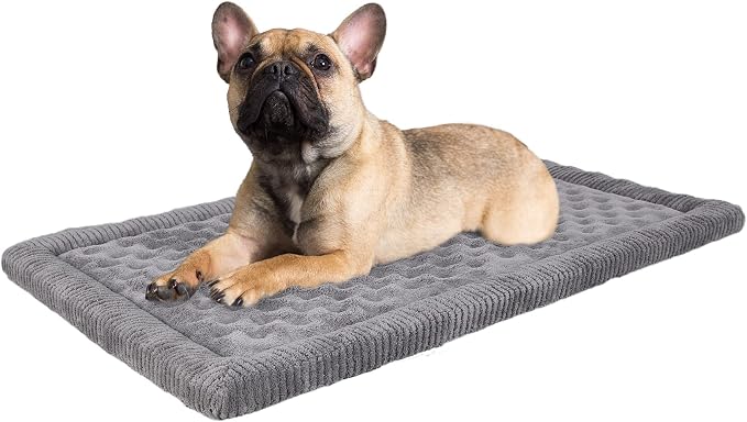 Dog Crate Pad 30x19 inch Gray Memory Foam Dog Bed Mat Small Medium Grey Washable Puppy Sleeping Bed Anti Slip | Grey Puppy Small Medium Thin Flat Pet Sleeping Bed Anti Slip Gray