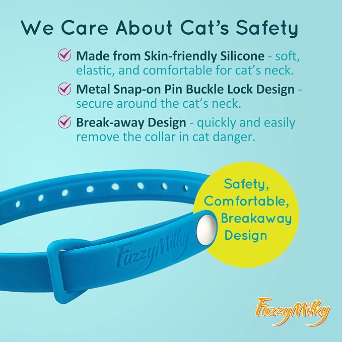 Calming Collar for Cats Cat Collar Infused with Synthetic Pheromones - Cat Pheromone Diffuser Necklace for Anxiety Relief, Travel, Keeping Kitty Quiet - 4 Weeks Supply Each Collar