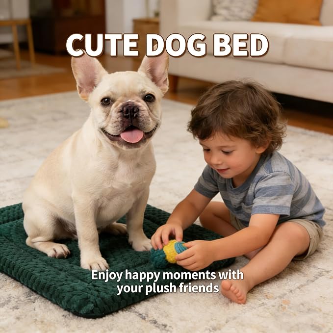Dog Bed Mat - Durable & Cute Crate Dog Beds for Small Dogs & Cats, Comfortable Kennel Pad for Home, Crate & Travel