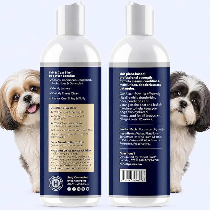 Dog Shampoo and Conditioner, Puppy Shampoo, Itchy Skin Relief, Small Dogs | Sensitive Skin Dog Wash, Anti-Itch Puppy Wash for Small Dogs, Puppy Shampoo and Conditioner, Natural Dog Body Wash
