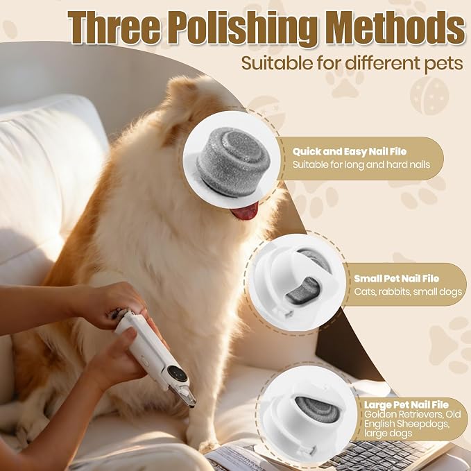 Rosvola Pet Nail Clipper Grinder, 2 in 1 Dog Nail Clippers & Dog Nail Grinder, Rechargeable Quiet Dogs Cats Claw Trimmer with LED Light for Small Medium Large Dogs