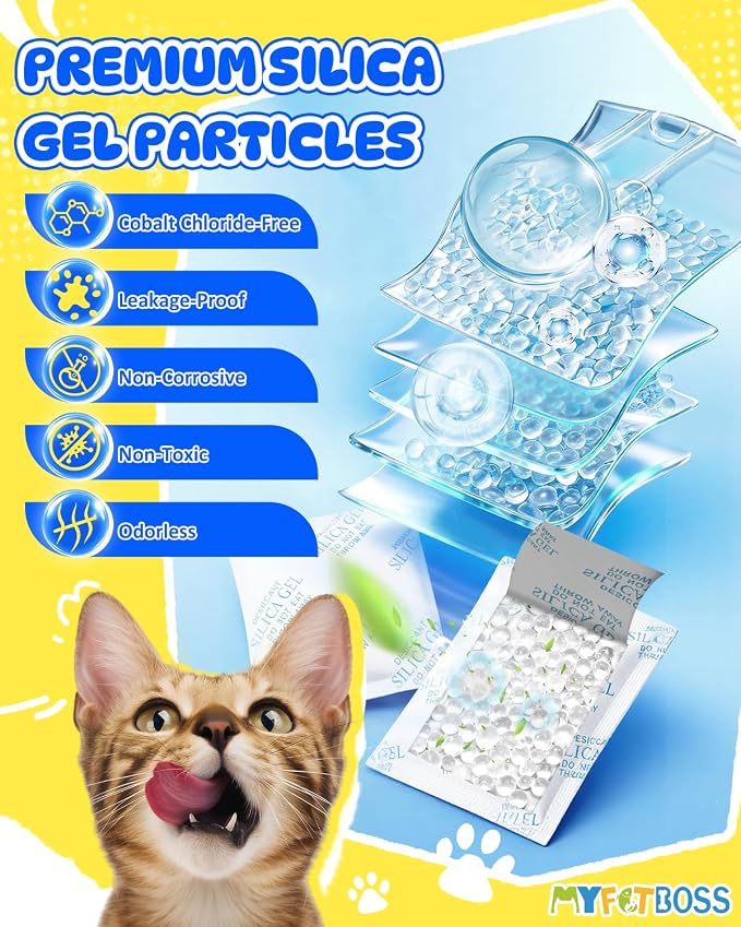 6PCS Desiccant Packs Replacement Fit for All oneisall Smart Feeders, Dessication Packets, Bags for Moisture Control for Automatic Pet Feeders, Silica Gel Desiccant Packs for Storage