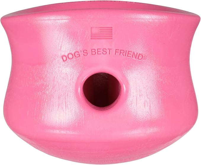 WEST PAW Zogoflex Toppl Interactive Treat Dispensing Puzzle Dog Toy for Mental Stimulation & Enrichment-Holds Kibble & Treats-Lickable, Freezable & Dishwasher Safe-Made in USA-XL-Geranium