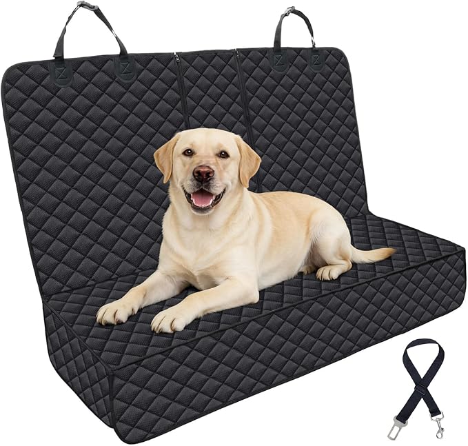 JSTHT Dog Seat Cover, 100% Waterproof Bench Seat Cover Protector Scratch Proof Nonslip Durable Soft Pet Back Seat Covers for Cars Trucks & SUV