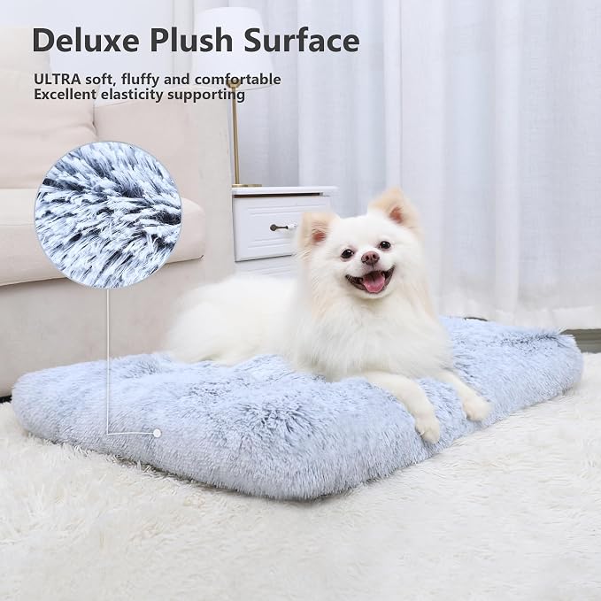 Medium Dog Bed Washable, Soft Puppy Crate Pad 30", Plush Pet Mat Sleeping | Machine Washable, Anti-Slip Bottom, Kennel Pad 30*20", Ultra Soft Cozy, Easy to Care,40lbs, Cat Bed
