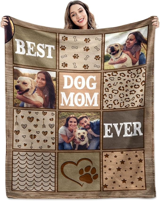Pamaheart Custom Dog Face Blankets, Personalized Pet Photo Blanket, Fleece Dog Blankets, Customized Photo Throws, Dogs Dad Gifts, Pet Lover Gifts, Memorial Gift /28