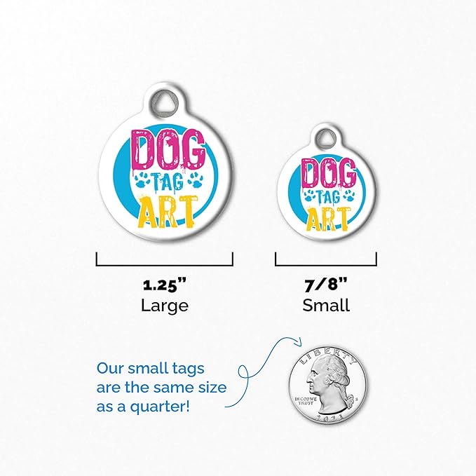 Service Dog in Training Personalized Pet ID Tag for Dogs, Silent Polymer Coated Stainless Steel Nametag with Customized Identification Information - Large 1.25" Diameter